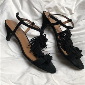 Fringe Suede Kitten Heel 9 1/2